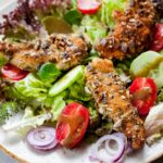 pumpkin seed crusted chicken salad