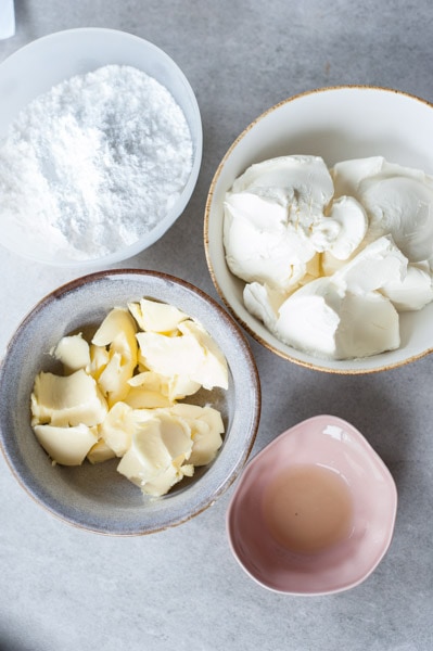 ingredients for cream cheese frosting