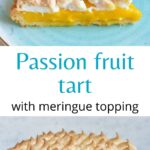 Passion fruit tart pinnable image.