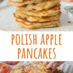 Polish apple pancakes pinnable image.