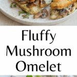 Mushroom omelet pinnable image.