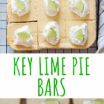 Key lime pie bars pinnable image.