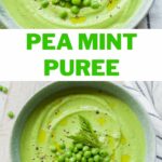 Pea mint puree pinnable image.