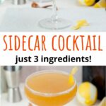 Sidecar cocktail pinnable image.