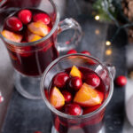 Two glasses with Christmas sangria.