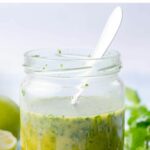 Cilantro lime vinaigrette pinnable image.