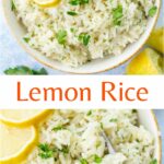 Lemon rice pinnable image.