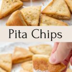 Homemade pita chips pinnable image.