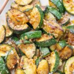 Sauteed zucchini pinnable image.