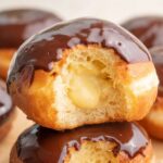 Boston cream donuts pinnable image.