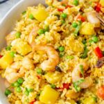 Pineapple fried rice pinnable image.