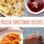 A collage of 4 photos showing Polish Christmas recipes.