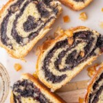 Poppy seed roll pinnable image.